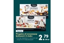 pinguins of sneeuwpop ijsdessert