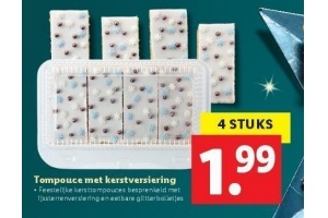 tompouce met kerstversiering