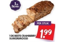 1 de beste cranberry suikerbrood