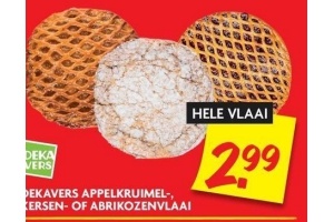 dekavers appelkruimel kersen of abrikozenvlaai