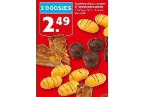 appelpuntjes banaan of chocoladesoesjes