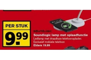 soundlogic lamp met oplaadfunctie