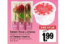sweet rose lollipop of sweet hearts