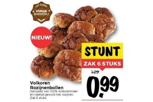 volkoren rozijnenbollen