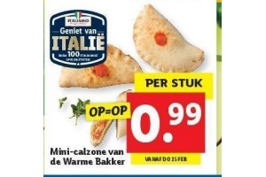 mini calzone van de warme bakker