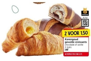 korengoud gevulde croissants