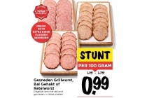 gesneden grillworst bal gehakt of ketelworst