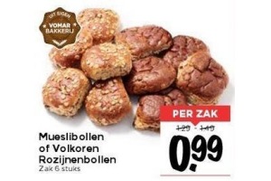 muesli of rozijnenbollen