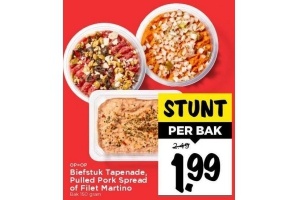 biefstuktapenade pulled pork spread