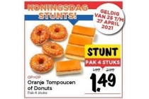 oranje tompoucen of donuts