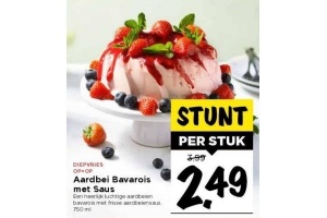 aardbeien bavarois met saus