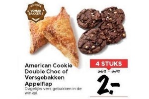 american cookie double choc of versgebakken appelflap