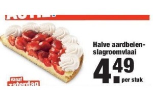 halve aardbeien slagroomvlaai