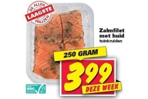 zalmfilet met huid