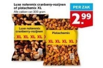 luxe notenmix cranberry rozijnen of pistachemix xl