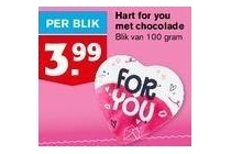 hart for you met chocolade