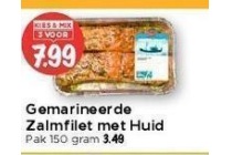 gemarineerde zalmfilet met huid