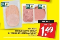 1 de beste schouderham kipfilet of ardenner boterhamworst