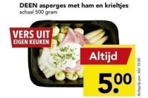 deen asperges met ham en krieltjes