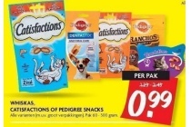 whiskas catisfactions of pedigree snacks