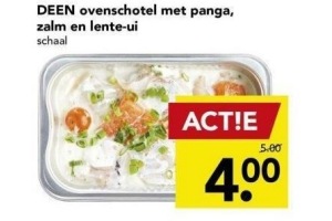 deen ovenschotel met panga zalm en lente ui