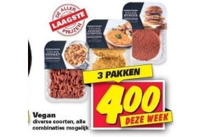 vegan vleesvervangers alle combinaties mogelijk