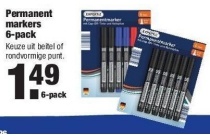 permanent markers 6 pack