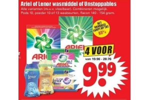 ariel of lenor wasmiddel of unstoppables