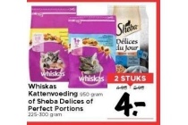 whiskas kattenvoeding of sheba delices of perfect portions