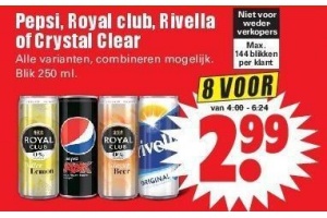 pepsi royal club rivella of crystal clear